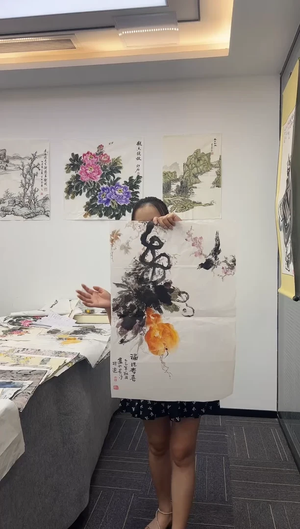 国画国画国画鉴赏手绘实稿-葫芦-46*70
