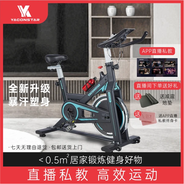 雅康动感单车家用训练营健身房减肥塑形燃脂瘦腿骑行赠加厚隔音垫
