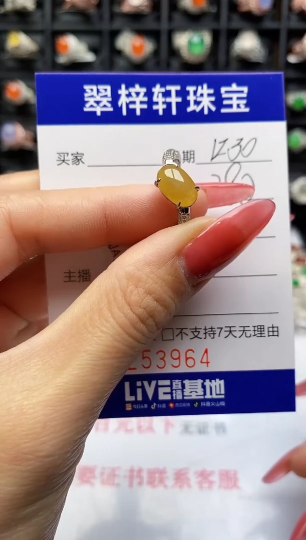 银S925镶嵌戒指翡翠3964