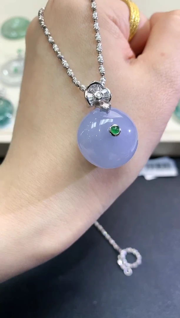 【闪购商品】翡翠颈饰18K金镶嵌B28多样性一件发货紫货有色差