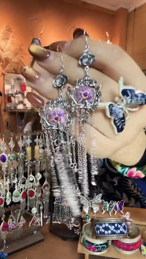 刺绣纯手工民族风耳环