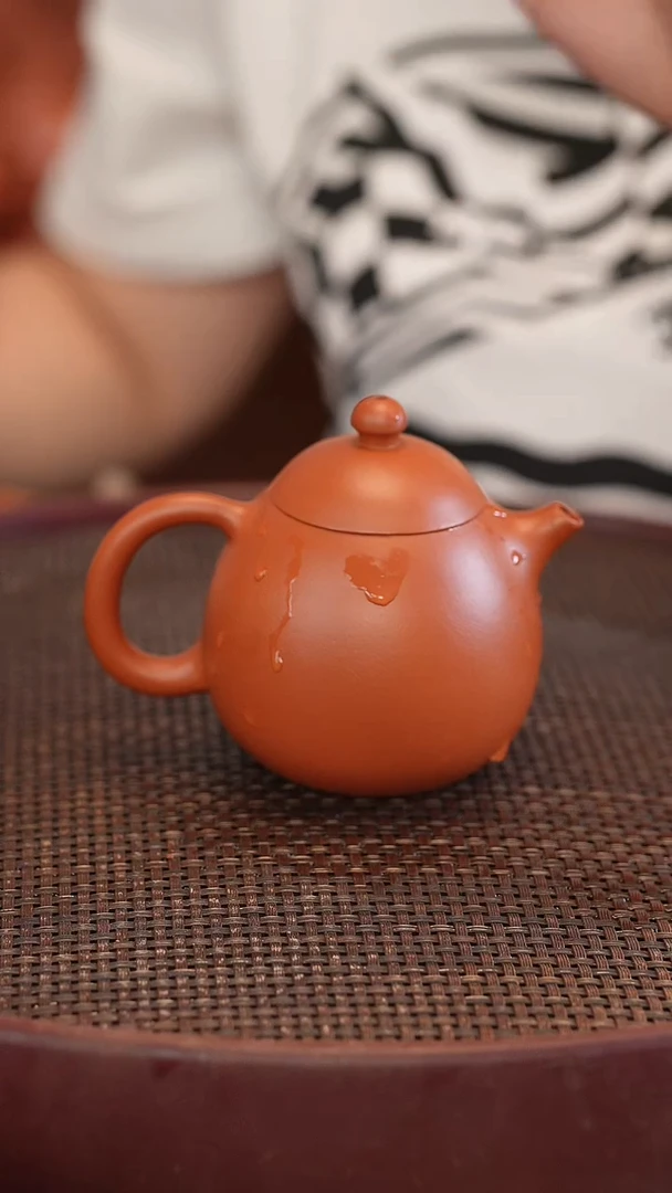 茶壶紫砂朱泥 半手工 龙蛋 220cc