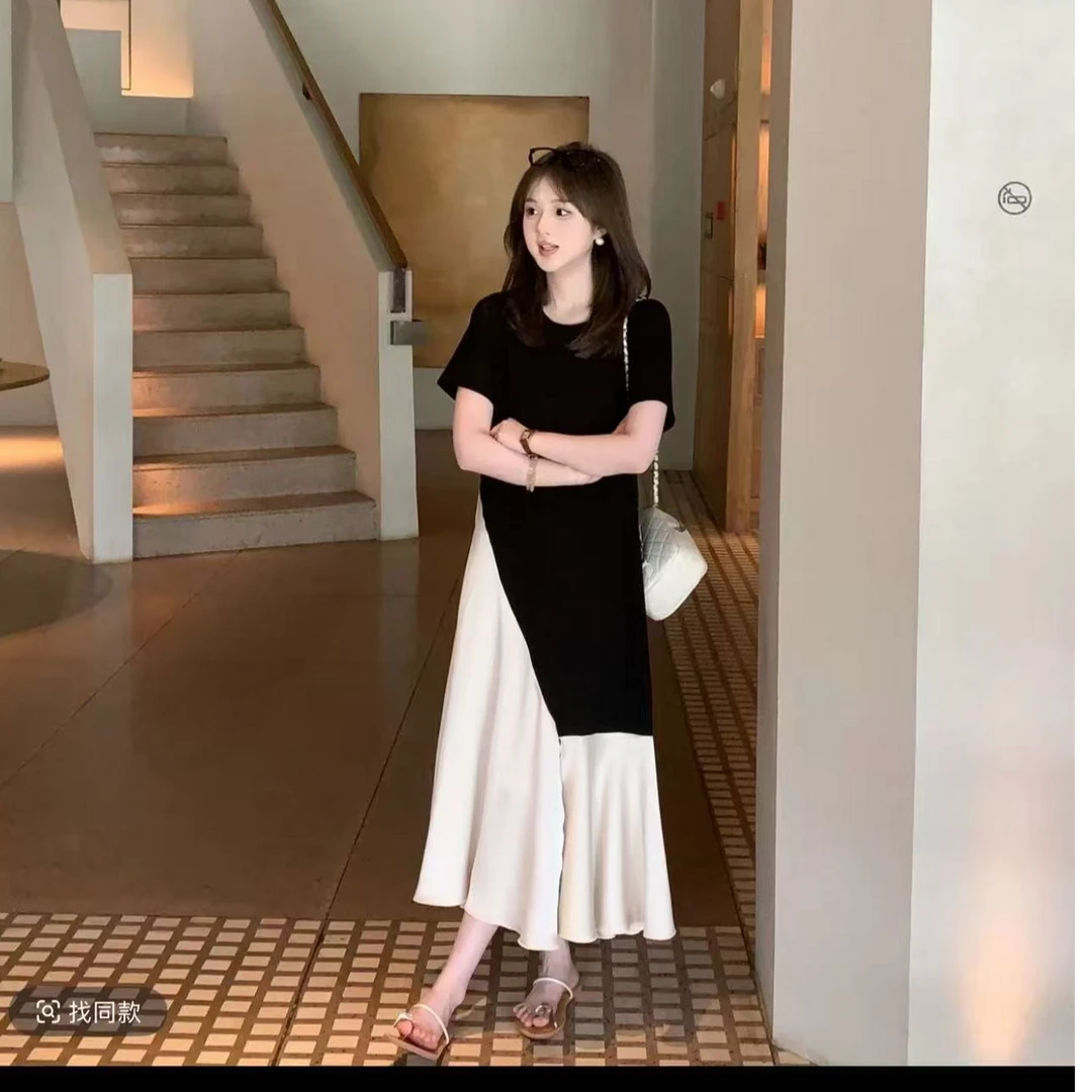 857连衣裙拼接显瘦长款