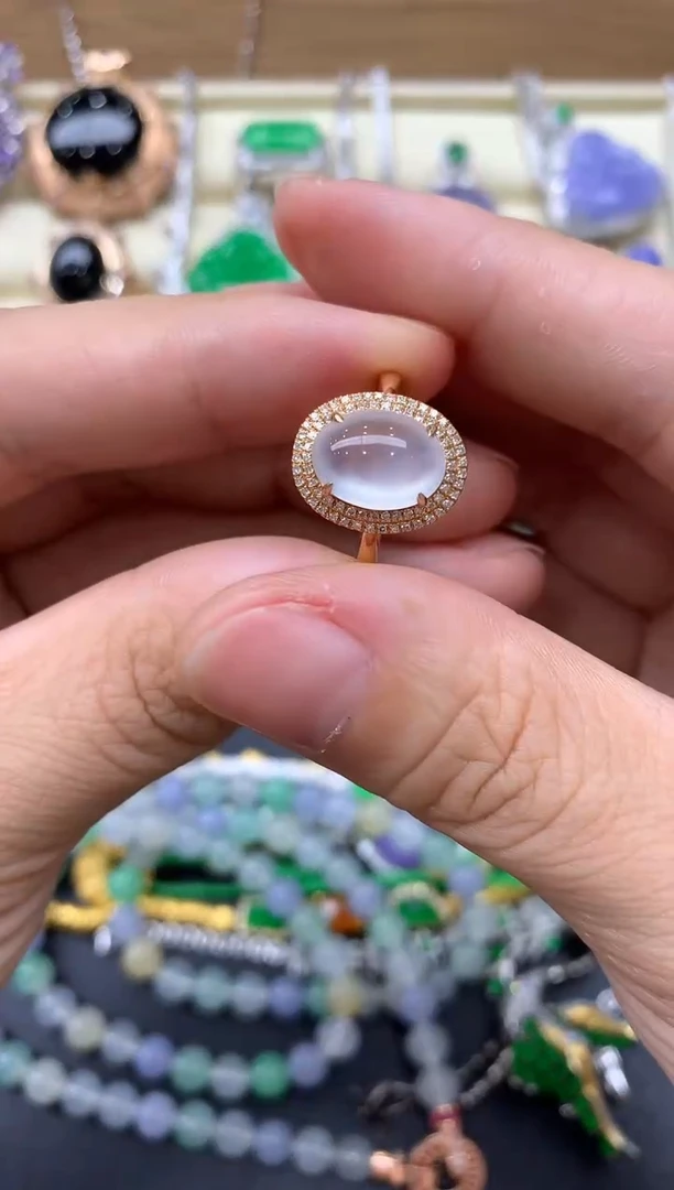 翡翠戒指18K金镶嵌405-中国好珍宝1