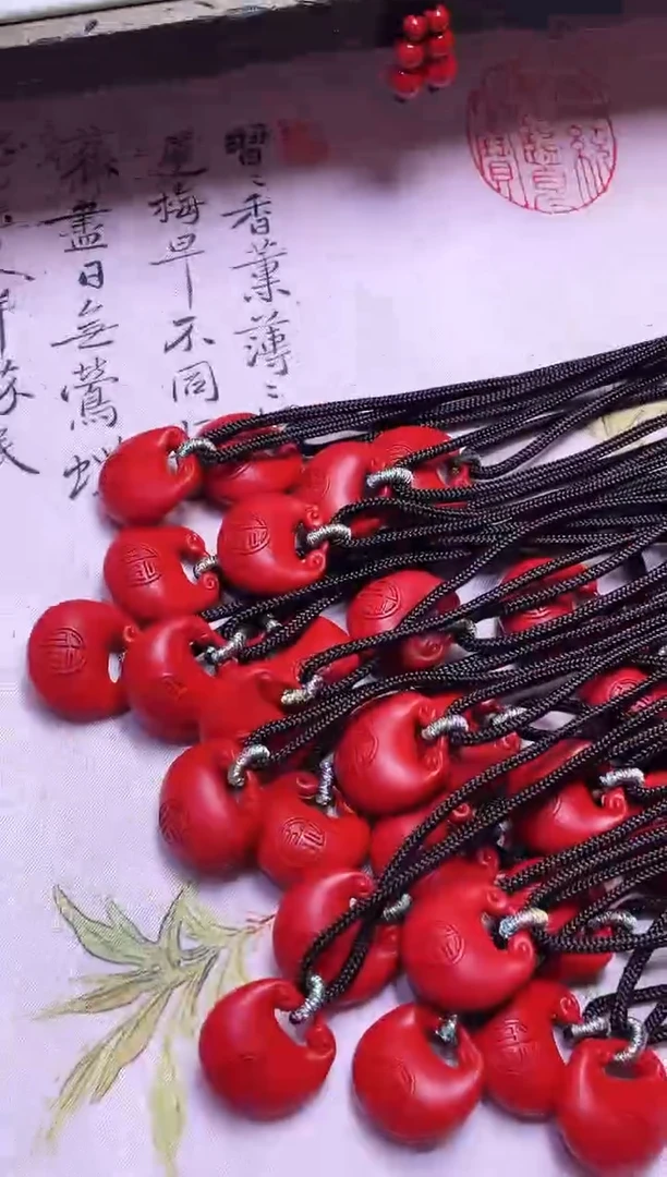 天然辰砂红砂胖福吊坠 胖福在手 快乐我有