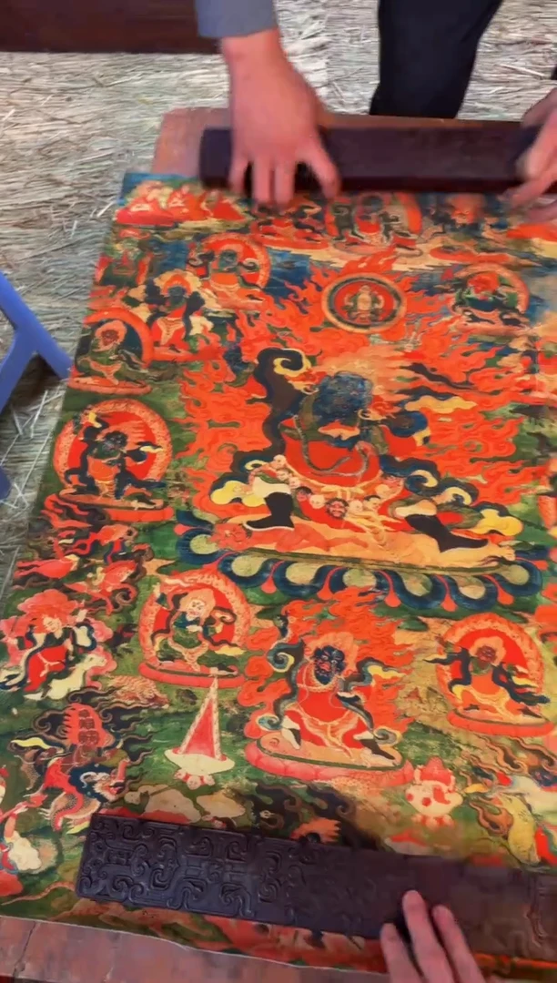 装裱画精品手绘唐卡链接--A119金刚手菩萨