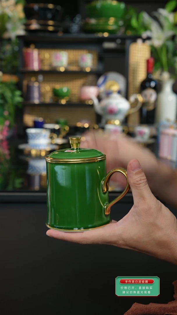 翡翠绿盖杯二等品完美慎拍