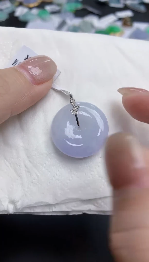 【闪购商品】翡翠颈饰18K金镶嵌天然缅甸翡翠A货