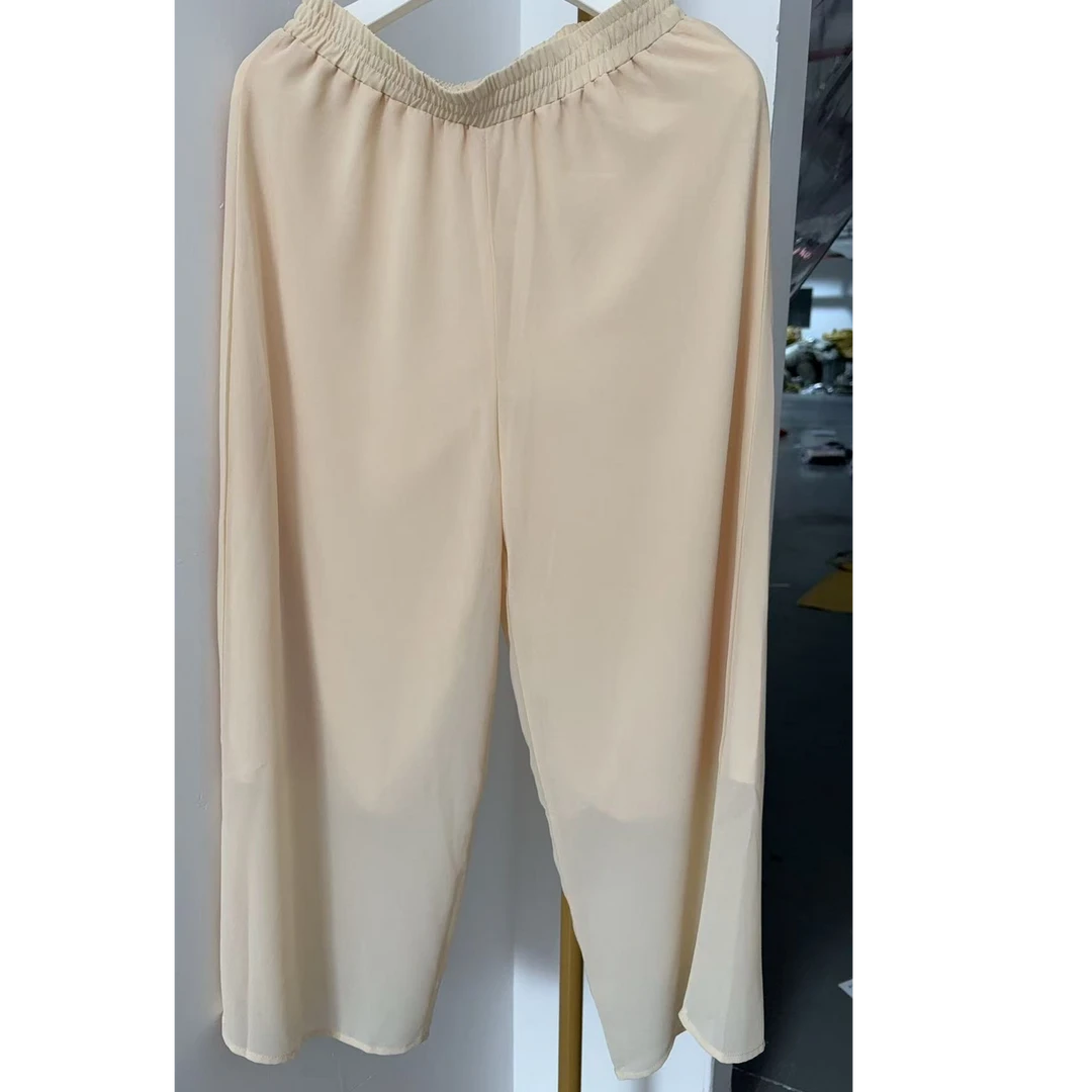 771杏色夏季薄款直筒阔腿裤