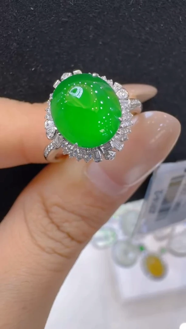 翡翠戒指18K金镶嵌多样性团购发一件
