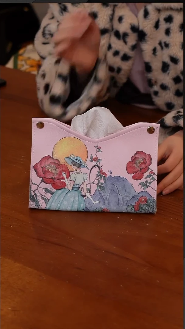 陶86-赫本猫-二十四节气系列纸巾盒-小雪粉