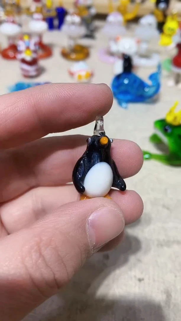 【闪购商品】琉璃手工艺品挂钩企鹅