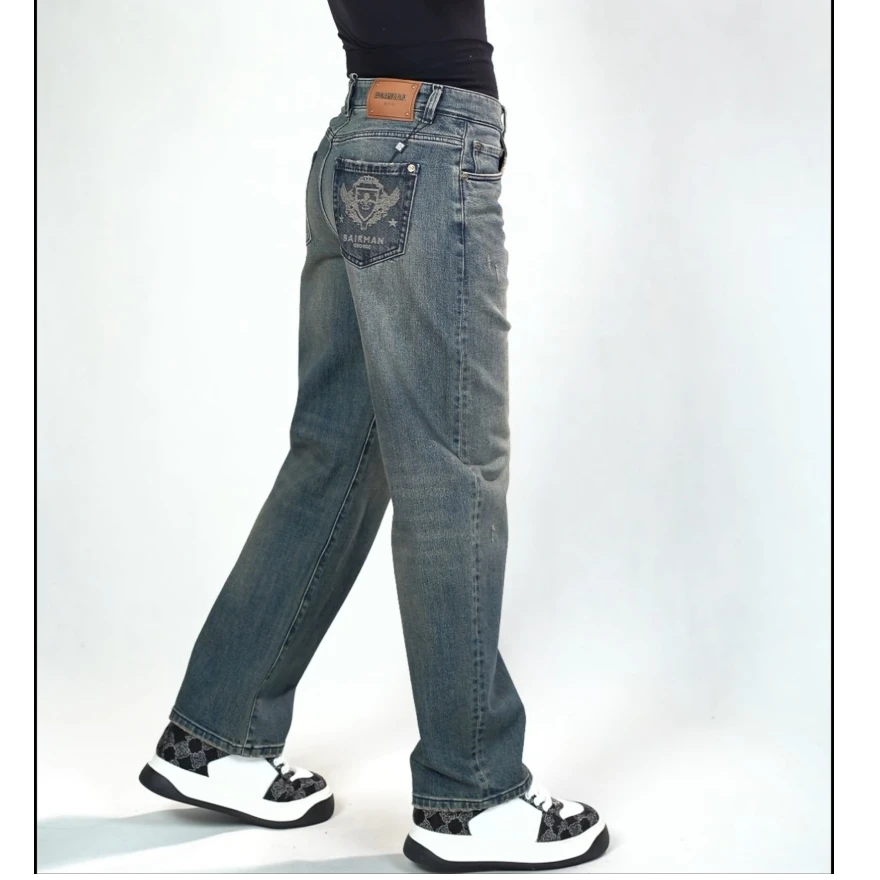 男士直筒牛仔裤76300秋冬男装裤直筒牛仔裤中高腰百搭时尚宽松