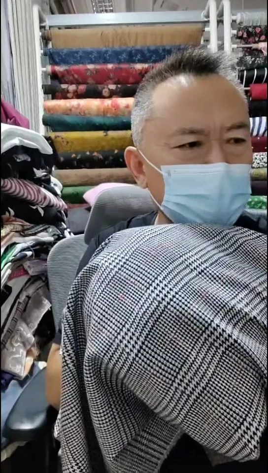 黑白千鸟红线格子布料