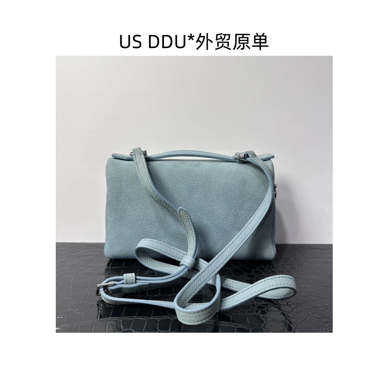 A173 牛仔蓝银扣LP19鹿皮手提斜挎包 LP19鹿皮/D014