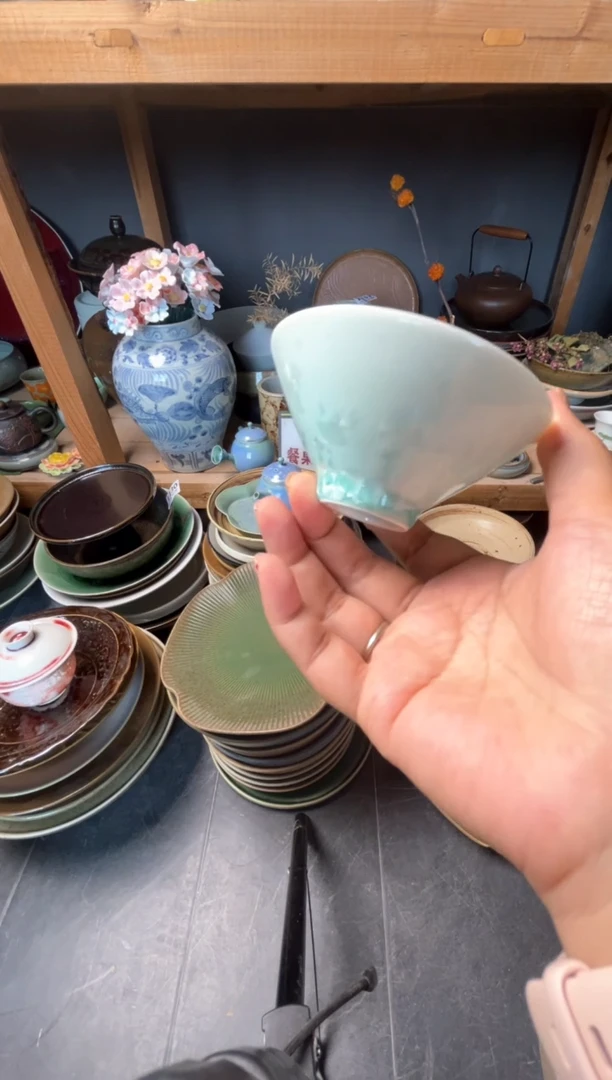 瓷片1****7e370冰晶花斗笠茶杯