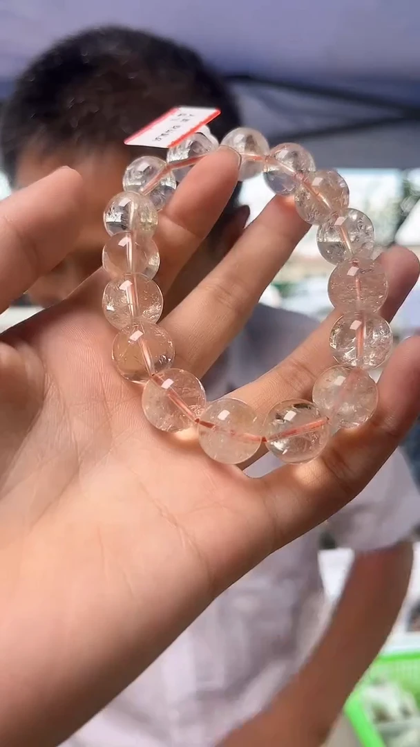 水晶手链未镶嵌天然黄阿赛手串多样性发一14mm