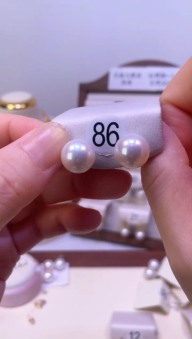 银S925镶嵌淡水珍珠耳饰单珠耳钉