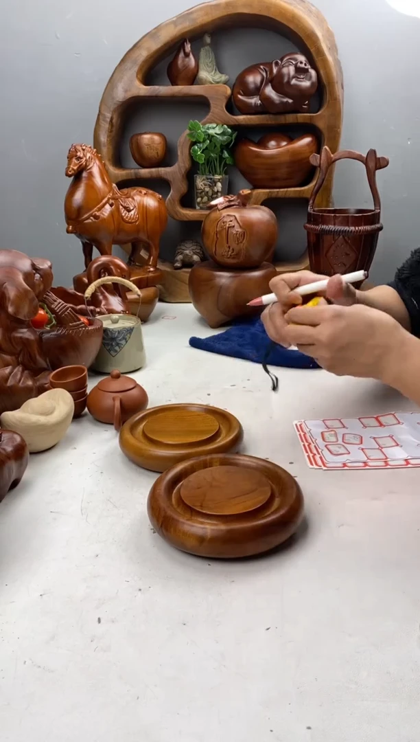 香樟木34香樟木壶承底座/尺寸15*3.5