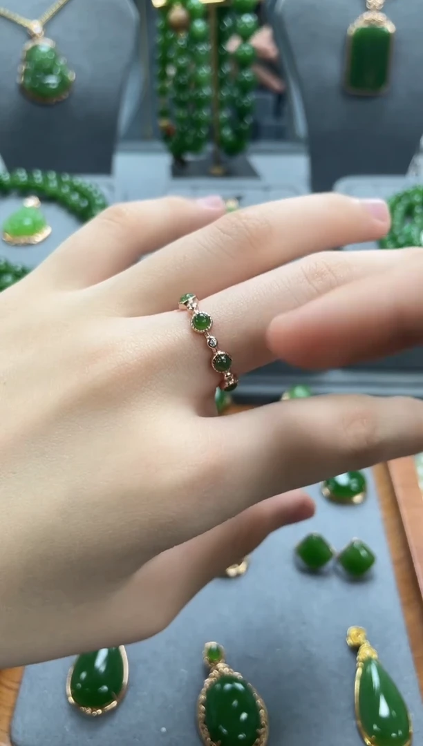 银S925镶嵌戒指和田玉银S925镶嵌 戒指 和田玉