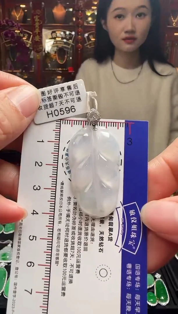 【闪购商品】翡翠颈饰18K金镶嵌H0596冰叶子