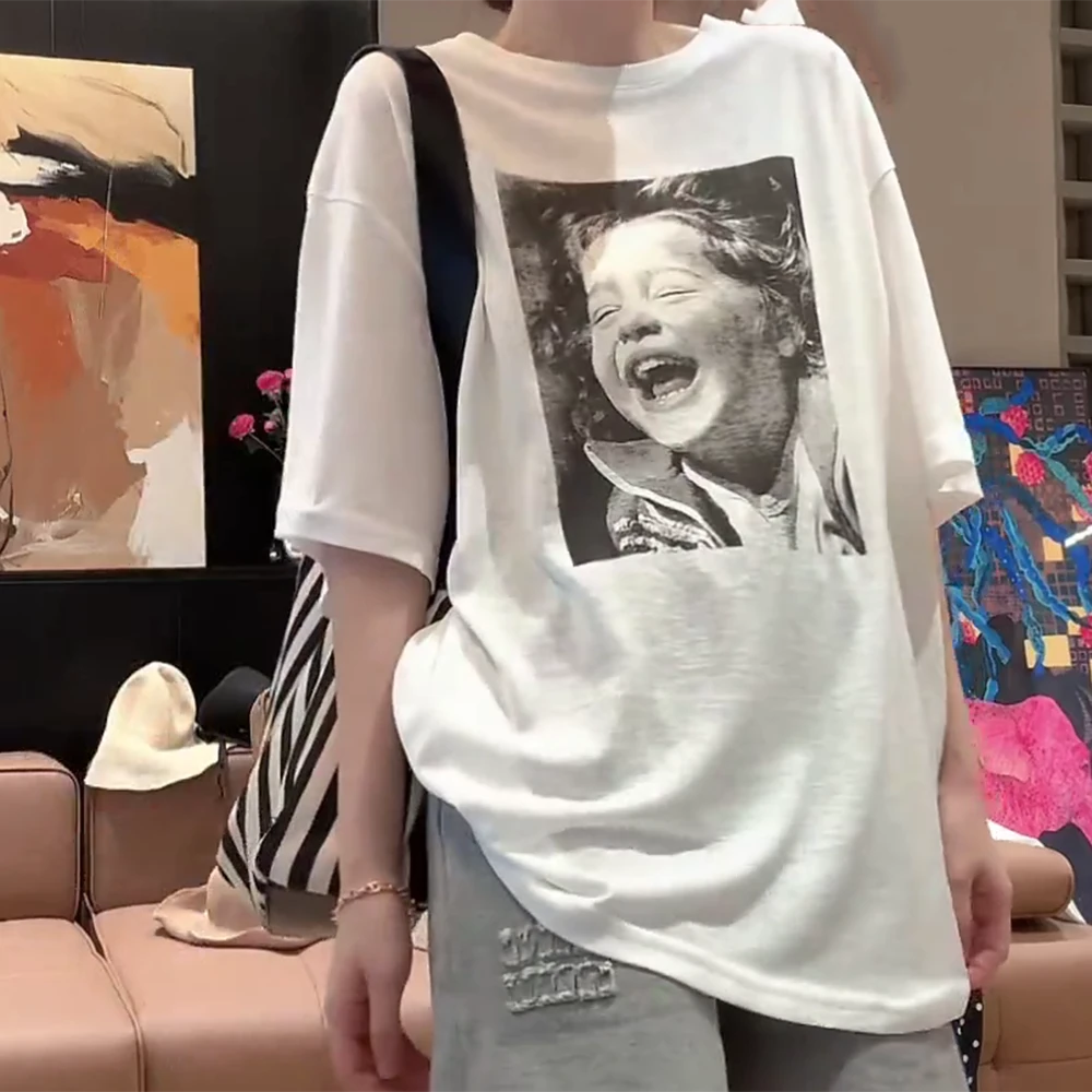 【微笑小孩】短袖t恤女夏季时尚百搭洋气衣服显瘦半袖C5427