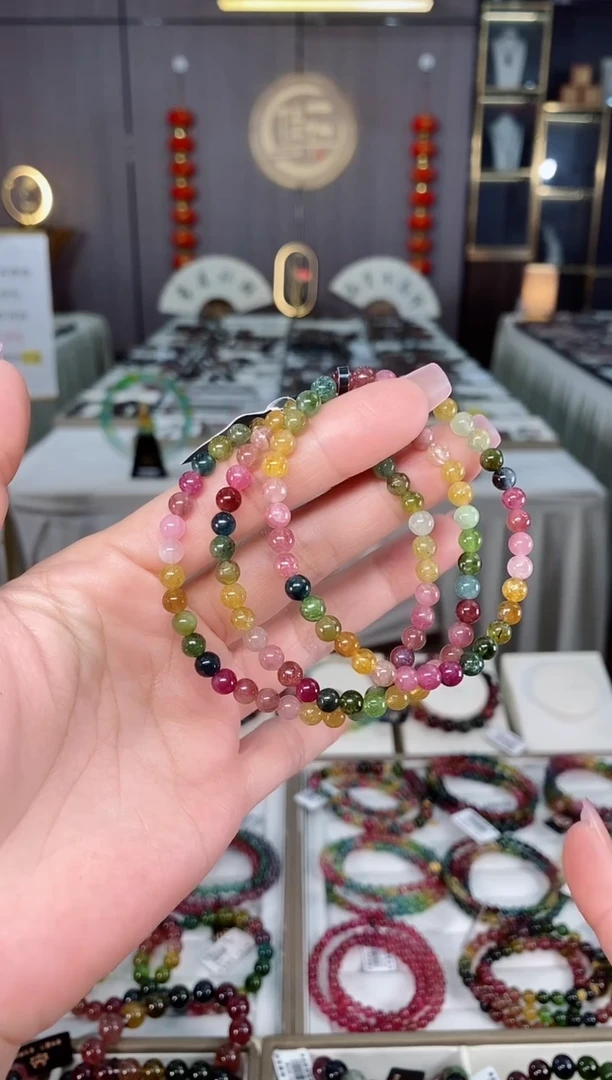 未镶嵌老矿碧玺单圈手串5mm+碧玺hon多样性发货一条