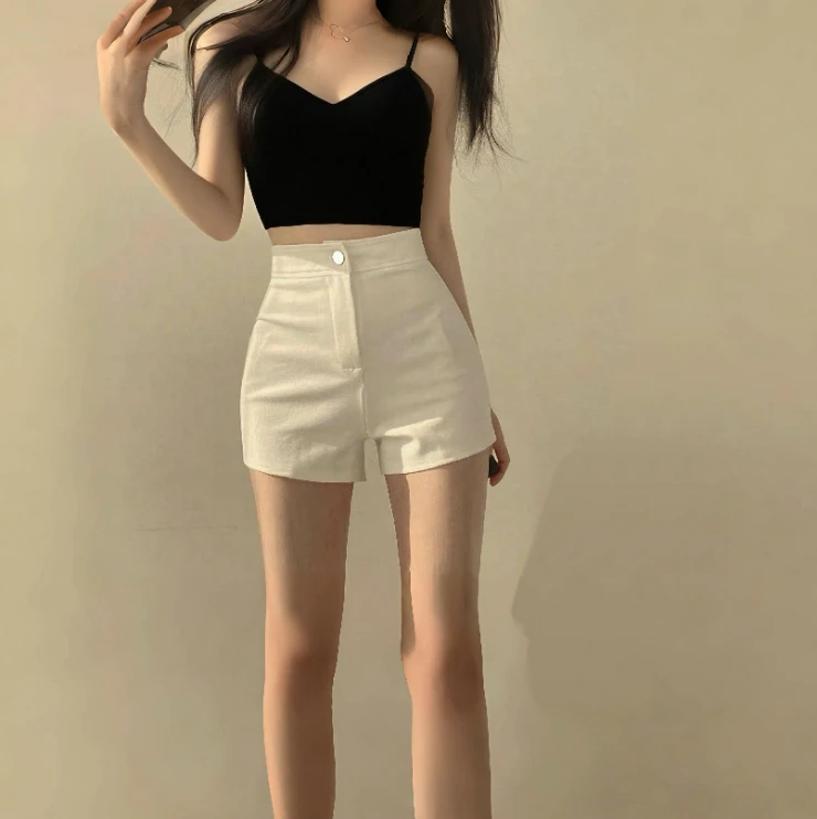 贵绫【神裤】性感风纯欲风丰胯高腰薄款短裤女士性感休闲牛仔健身