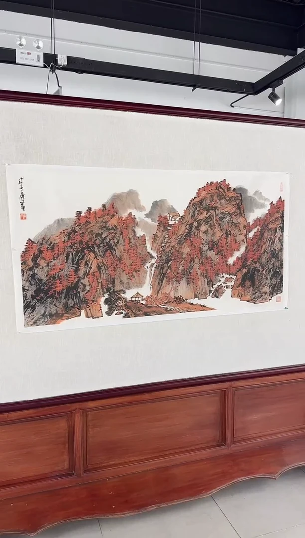 国画y天津人美-李庚8平尺山水作品
