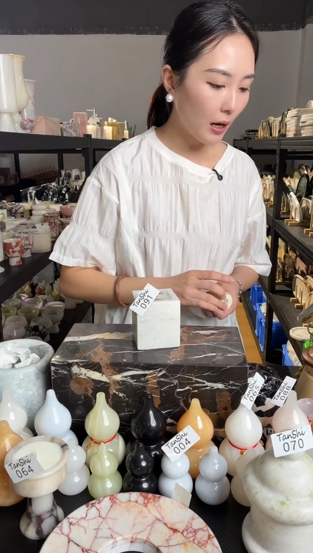 石材091白玉香薰杯已罐蜡