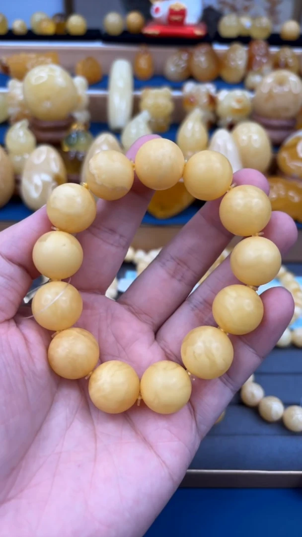 手链蜜蜡未镶嵌p56臻藏级焦皮香蜜手串 17mm 37.4克