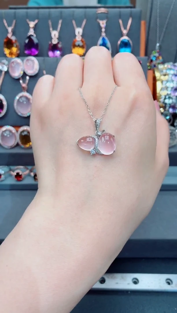 吊坠(赠链)银S925镶嵌水晶水晶吊坠