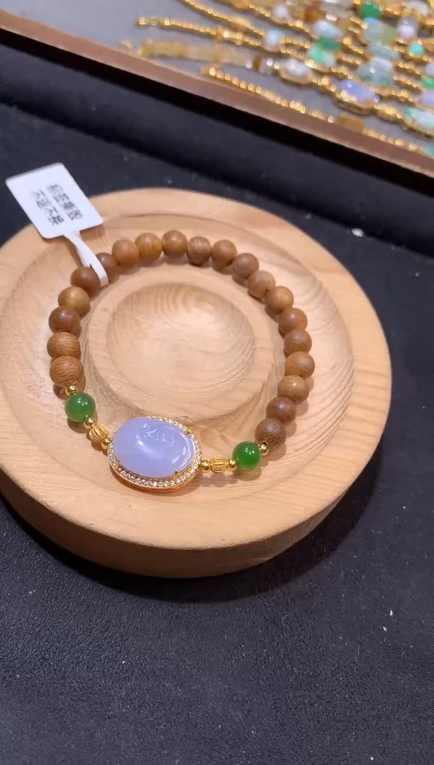 银S925镶嵌手串翡翠手串