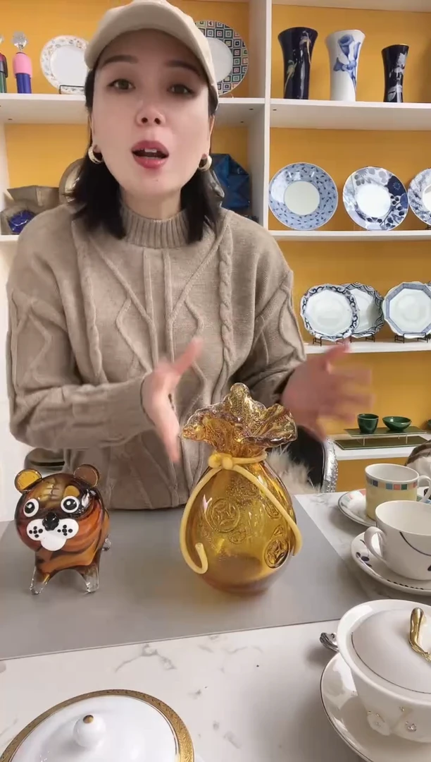 福利款 琉璃 焦糖色 花瓶