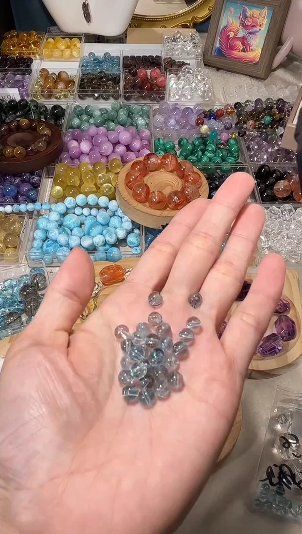 水晶手串未镶嵌B46托帕隔珠宽卡5.8一组发5