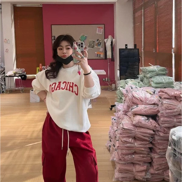 M家【年货款卫衣】喜气字母黑白两色卫衣女