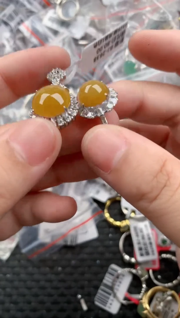 银S925镶嵌戒指翡翠111            9