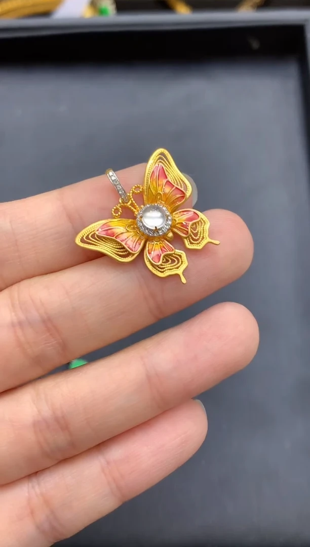 颈饰18K金镶嵌翡翠459-中国好珍宝