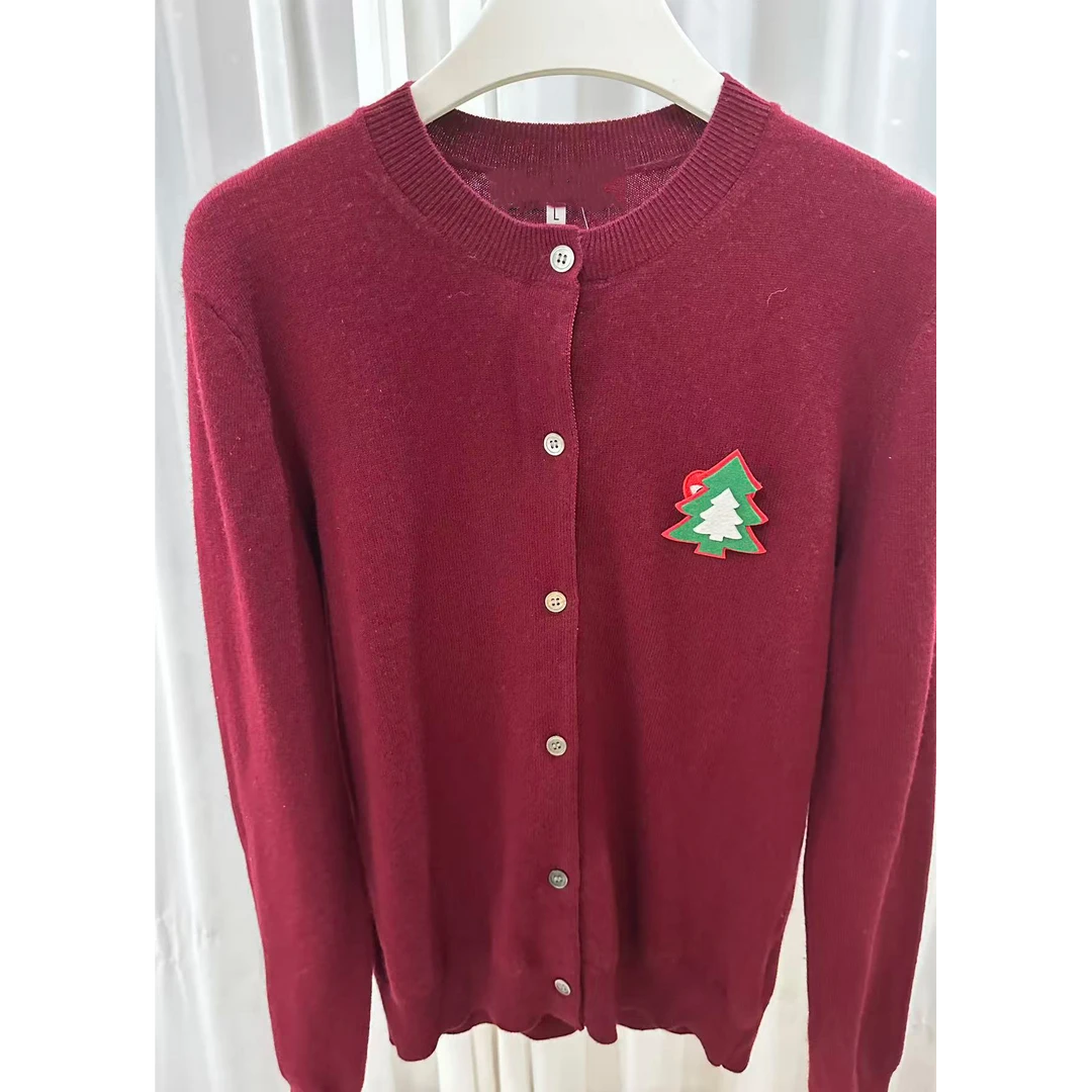 开衫毛衣（红色/黑色/灰色/藏青/白色/卡其色，多色可选）