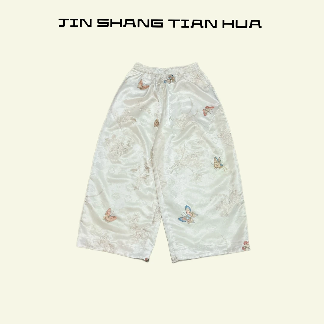 【素宜】2025新中式重工刺绣花裤子