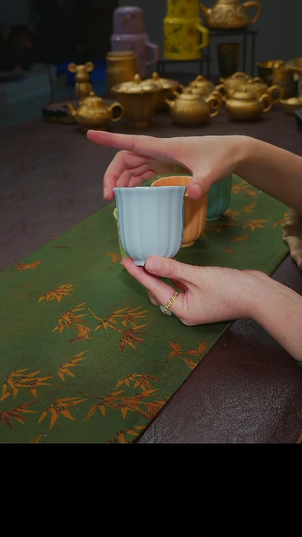 茶杯紫砂【宜景窑天缥系列】筋文杯