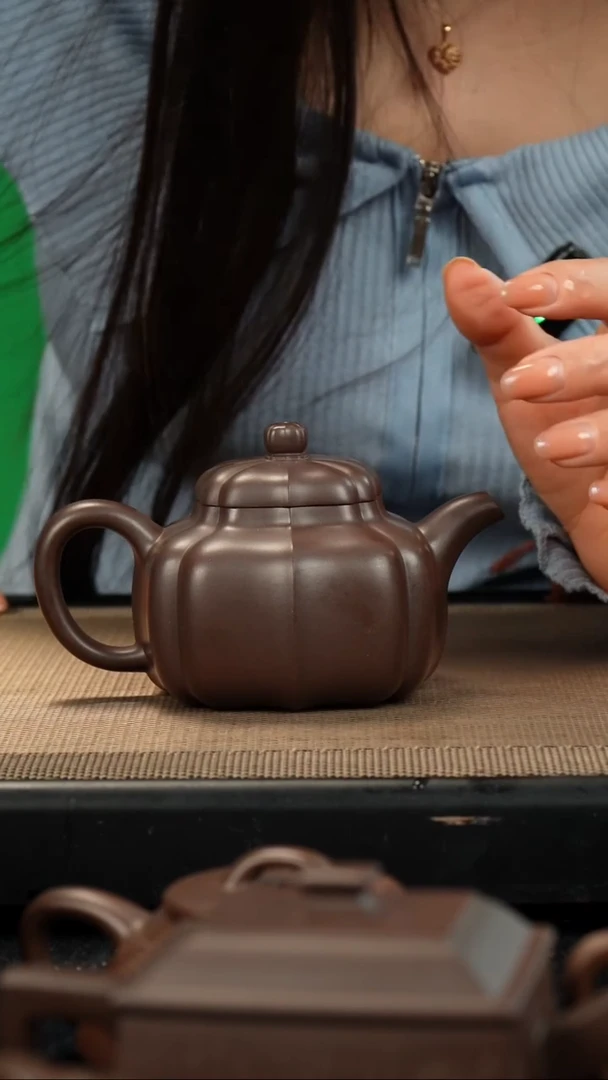 茶壶紫砂老紫泥筋纹德钟