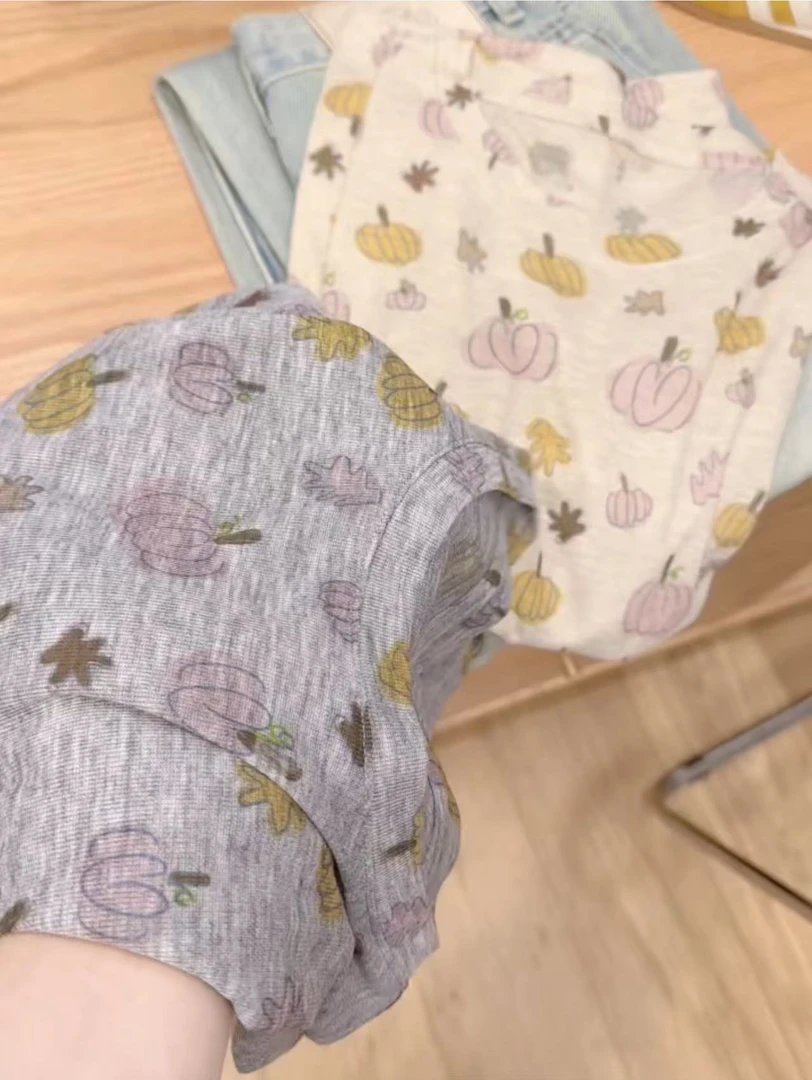 七言家巨好看！ins穿搭南瓜糖晕染薄款透气短袖新