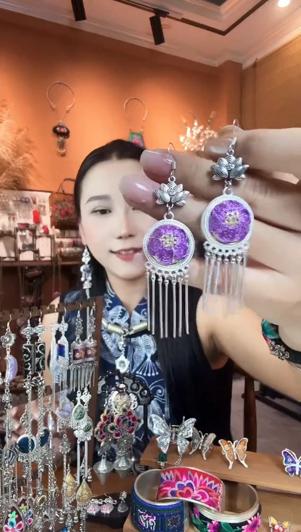 刺绣纯手工民族风耳环