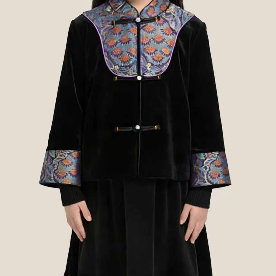 新中式丝绒外套裙子套装26103