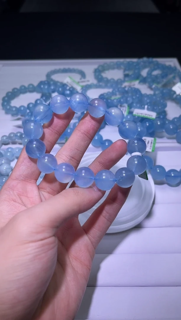 1海蓝宝石（处理）X059-14mm海蓝宝单圈-多样性发其一