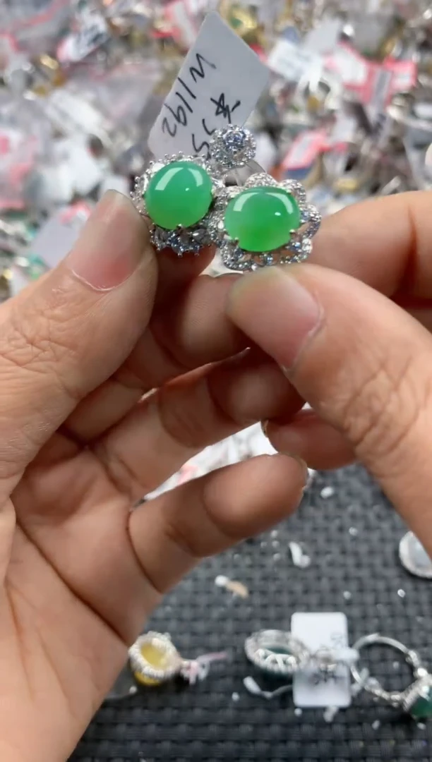 银S925镶嵌戒指翡翠9999----9