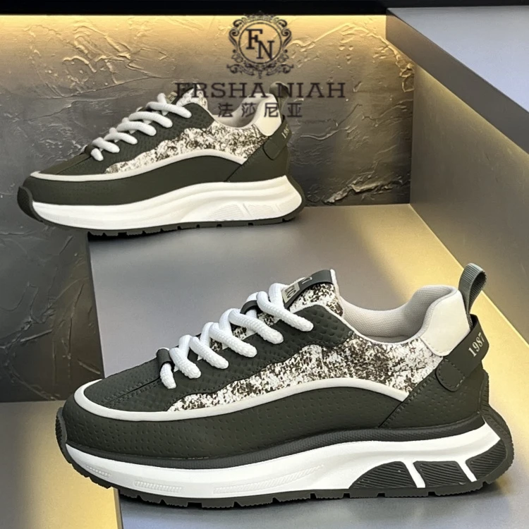法莎尼亚休闲老爹鞋新款时尚百搭厚底阿甘鞋拼色布面潮流运动鞋