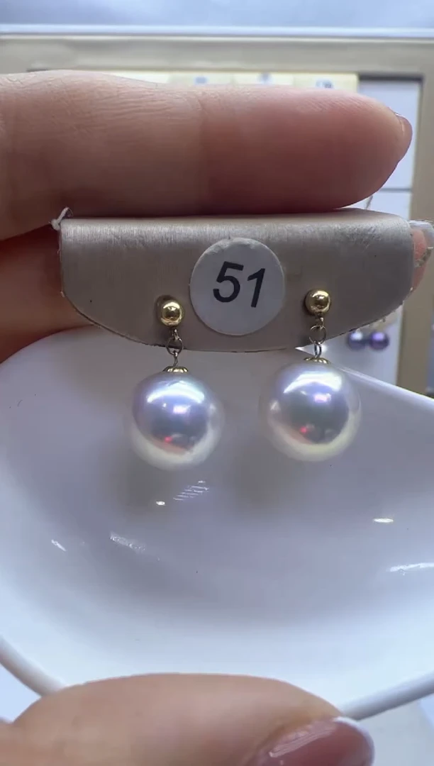 【闪购商品】淡水珍珠耳饰18K金镶嵌51