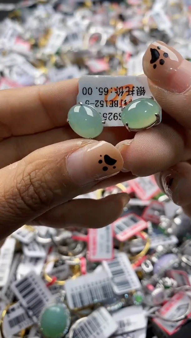 银S925镶嵌戒指翡翠66666  4